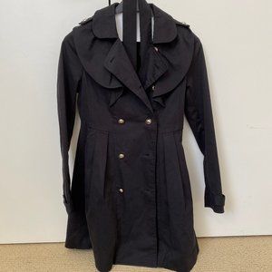 Bread n butter black ruffle trench coat Size 0